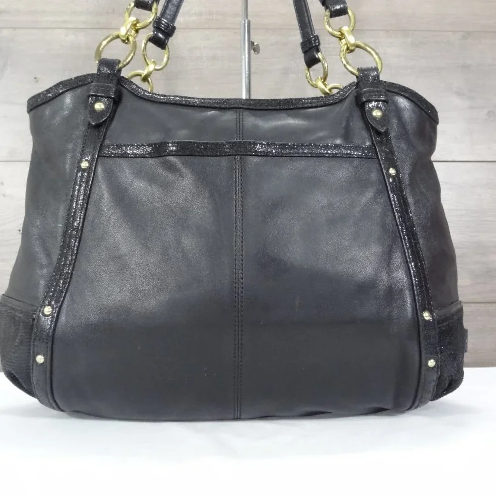 Coach F20812 Alexandra Python Chain Leather Shoulder Bag Tote - Picture 2 of 12